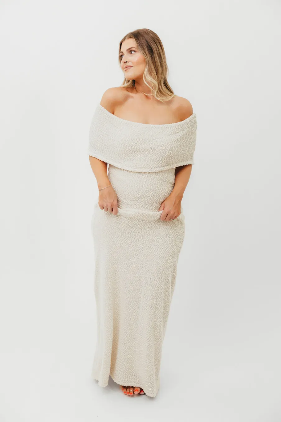 Hot Worth Collective Brit Maxi Dress in Cream