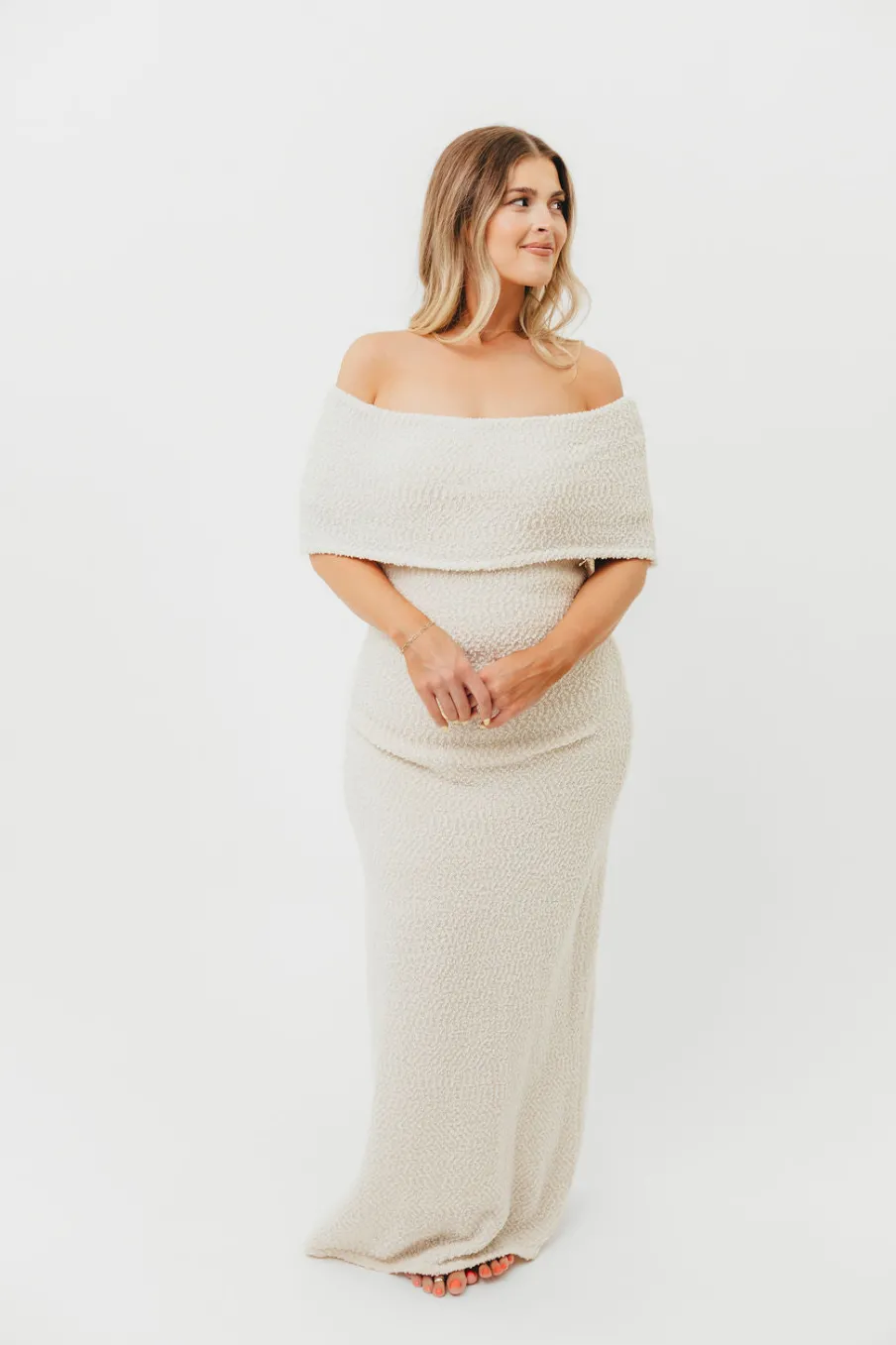 Hot Worth Collective Brit Maxi Dress in Cream