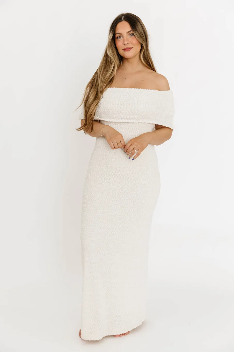 Hot Worth Collective Brit Maxi Dress in Cream