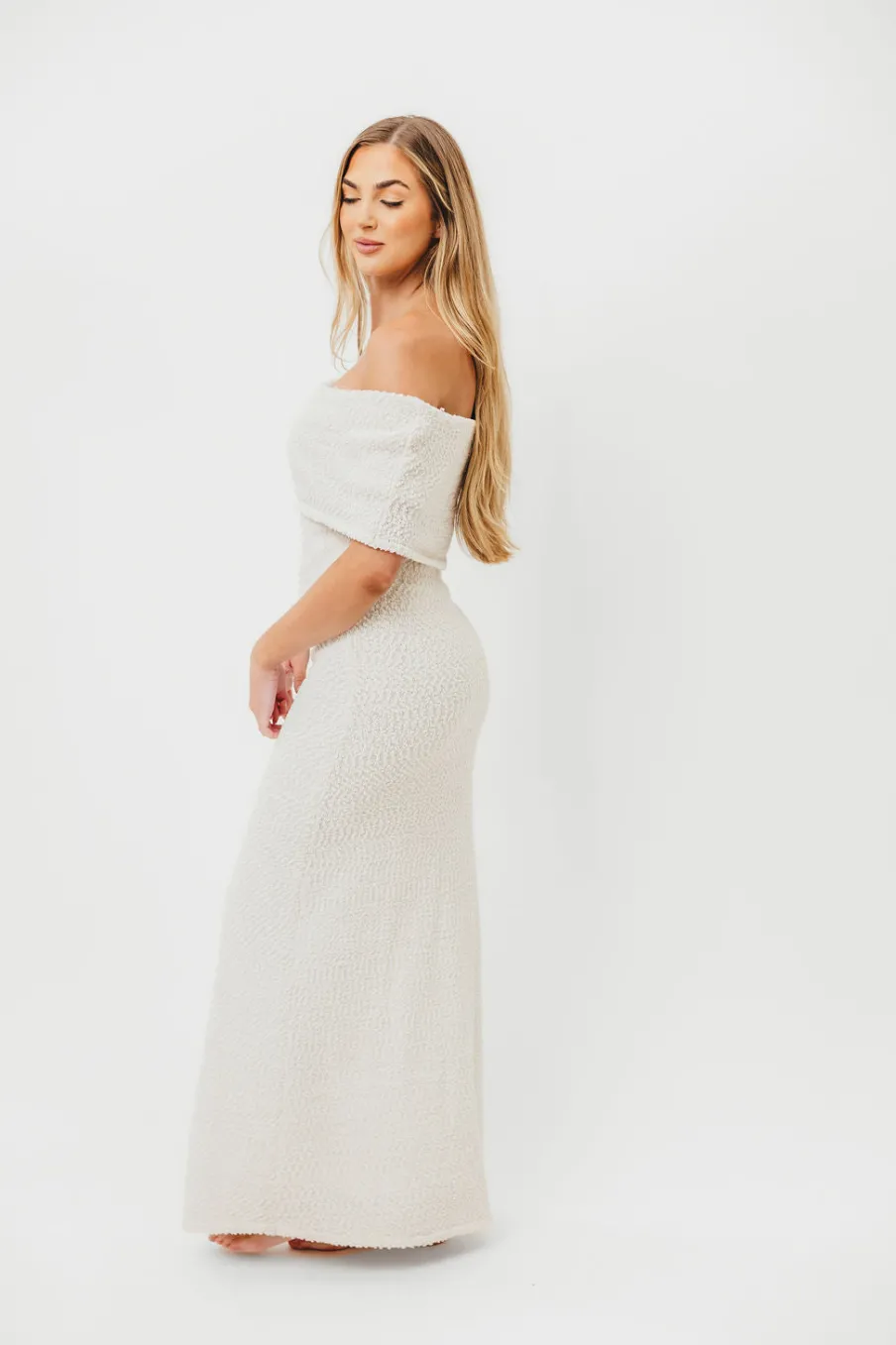 Hot Worth Collective Brit Maxi Dress in Cream
