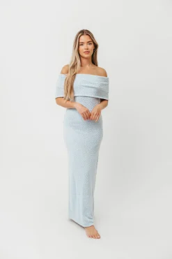 Fashion Worth Collective Brit Maxi Dress in Dusty Blue *PRE-ORDER*