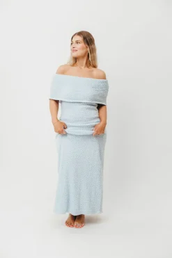 Fashion Worth Collective Brit Maxi Dress in Dusty Blue *PRE-ORDER*