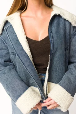 Clearance Worth Collective Caitlyn Sherpa and Denim Jacket