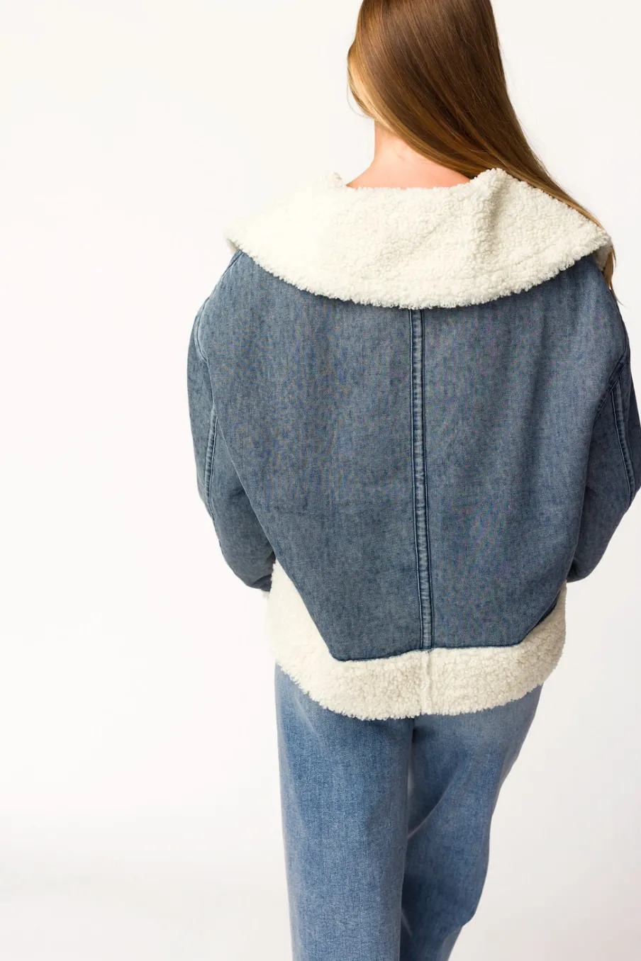 Clearance Worth Collective Caitlyn Sherpa and Denim Jacket