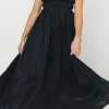 New Worth Collective Caitlyn Woven Maxi Dress in Black