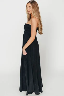 New Worth Collective Caitlyn Woven Maxi Dress in Black