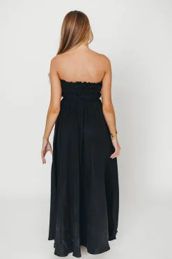 New Worth Collective Caitlyn Woven Maxi Dress in Black