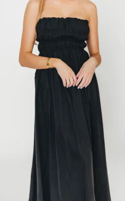 New Worth Collective Caitlyn Woven Maxi Dress in Black