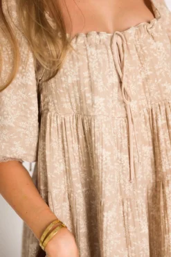 Discount Worth Collective Cara 100% Cotton Maxi Dress in Mocha - Bump Friendly (XS-XL)