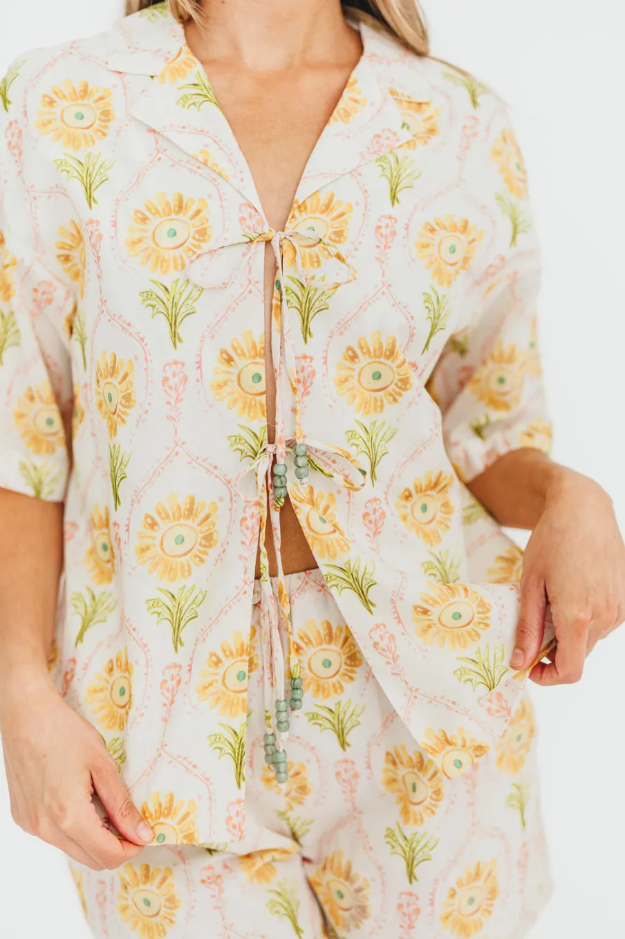 Hot Worth Collective Catarina 100% Cotton Shirt & Shorts Set in Floral