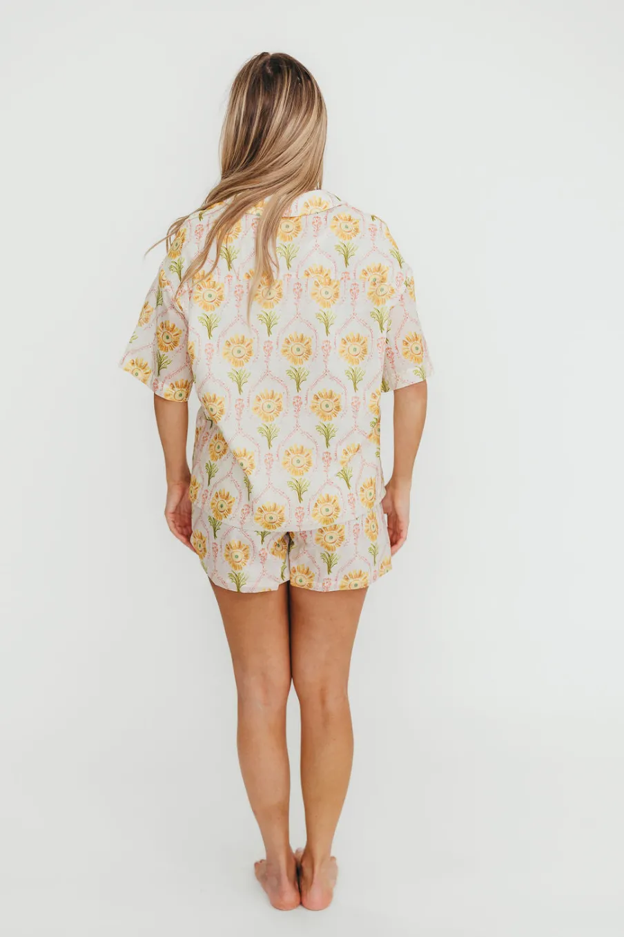 Hot Worth Collective Catarina 100% Cotton Shirt & Shorts Set in Floral
