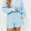 New Worth Collective Celia Shirt and Short Set in Oxford Blue