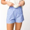 Outlet Worth Collective Christi 100% Cotton Shorts in Blue/White