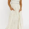 Sale Worth Collective Cindy Floral Lace Contrast Maxi Dress in French Blue
