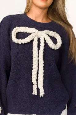 New Worth Collective Clara Oversized Pullover Sweater in Navy