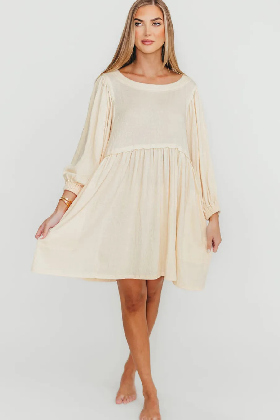 Online Worth Collective Claudia Dress with Keyhole Back in Cream