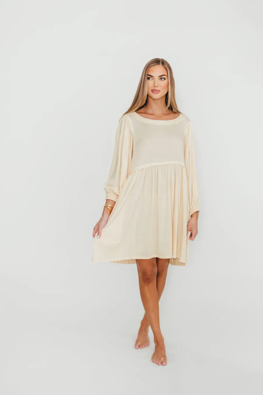 Online Worth Collective Claudia Dress with Keyhole Back in Cream