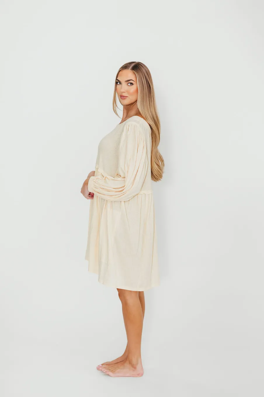 Online Worth Collective Claudia Dress with Keyhole Back in Cream
