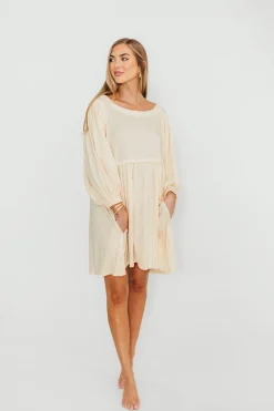 Online Worth Collective Claudia Dress with Keyhole Back in Cream