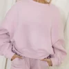 Sale Worth Collective Comfy Cozy High Waisted Sweat Shorts in Lilac - Top Sold Separately
