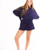 Outlet Worth Collective Comfy Cozy High Waisted Sweat Shorts in Navy (Sold Separately)