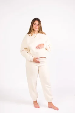 Hot Worth Collective Comfy Cozy Sweatpants in Cream - Top Sold Separately