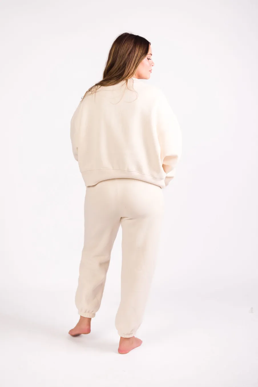 Hot Worth Collective Comfy Cozy Sweatpants in Cream - Top Sold Separately
