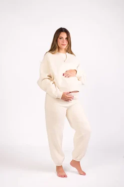Hot Worth Collective Comfy Cozy Sweatpants in Cream - Top Sold Separately