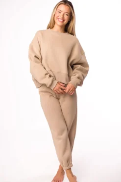Clearance Worth Collective Comfy Cozy Sweatpants in Mocha