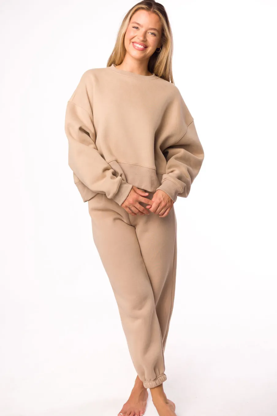 Clearance Worth Collective Comfy Cozy Sweatpants in Mocha