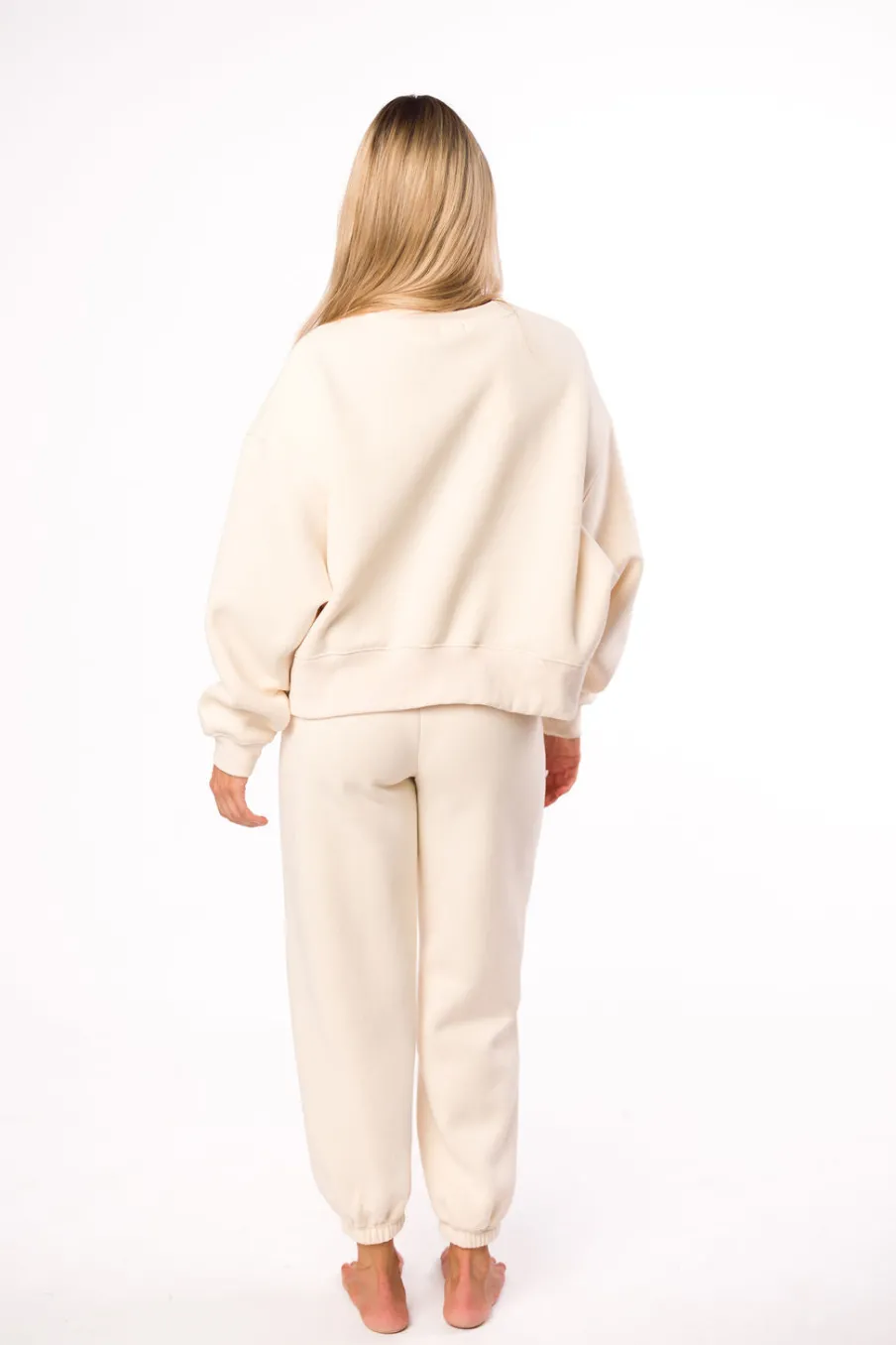 Hot Worth Collective Comfy Cozy Sweatpants in Cream - Top Sold Separately