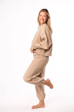 Clearance Worth Collective Comfy Cozy Sweatpants in Mocha