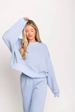 Discount Worth Collective Comfy Cozy Sweatpants in Baby Blue - Top Sold Separately