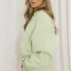 Best Worth Collective Comfy Cozy Sweatshirt in Sage Lime - Bottoms Sold Separately