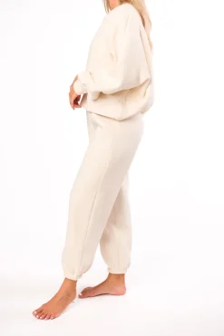 Discount Worth Collective Comfy Cozy Sweatshirt in Cream - Bottoms Sold Separately