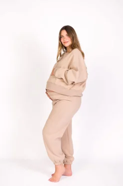Discount Worth Collective Comfy Cozy Sweatshirt in Mocha - Bottoms Sold Separately