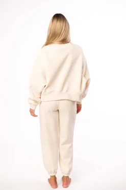 Discount Worth Collective Comfy Cozy Sweatshirt in Cream - Bottoms Sold Separately