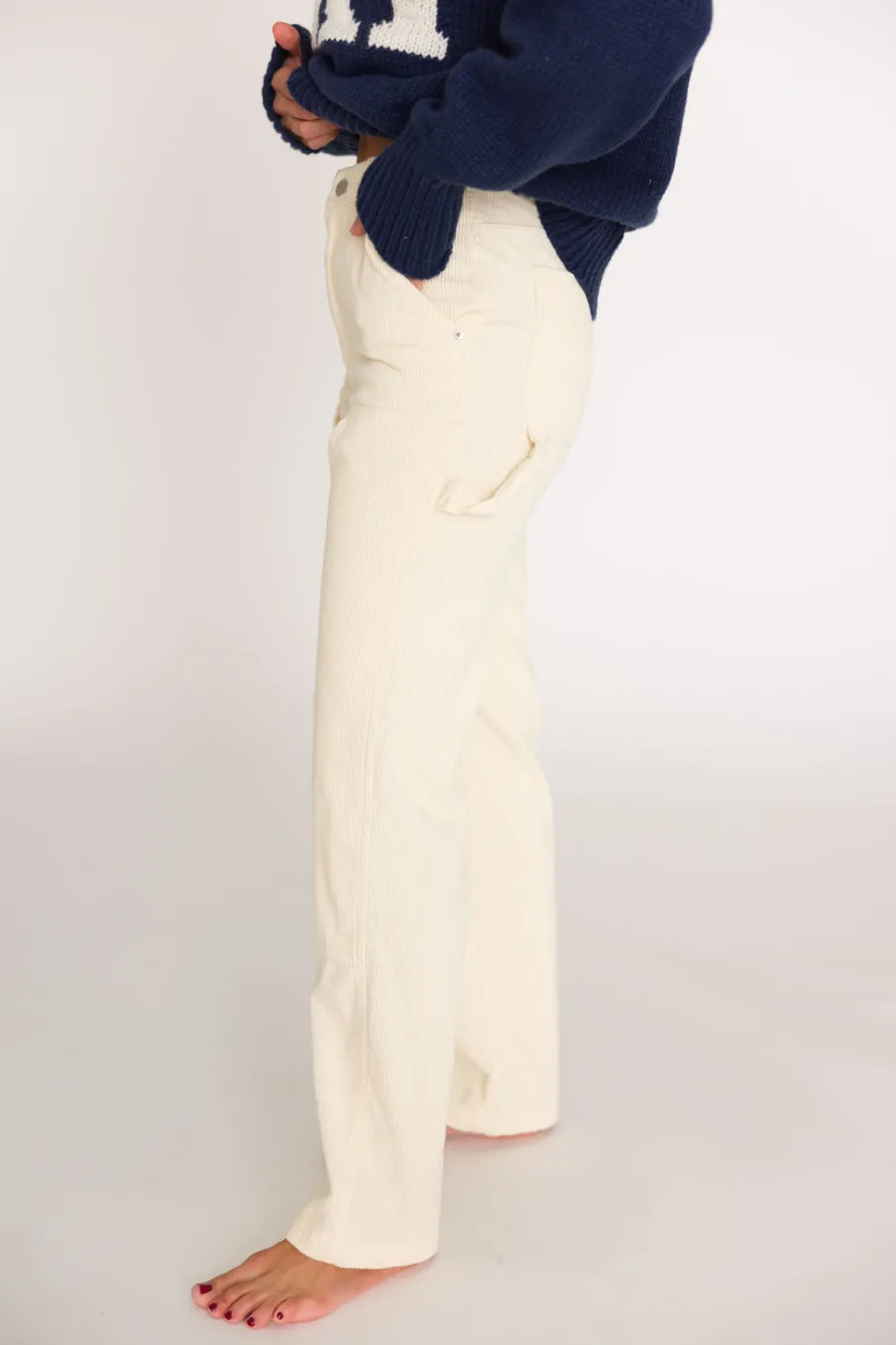 Discount Worth Collective Corduroy Pants in Cream
