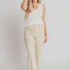Hot Worth Collective Corin Straight Wide Leg Denim Pants in Beige