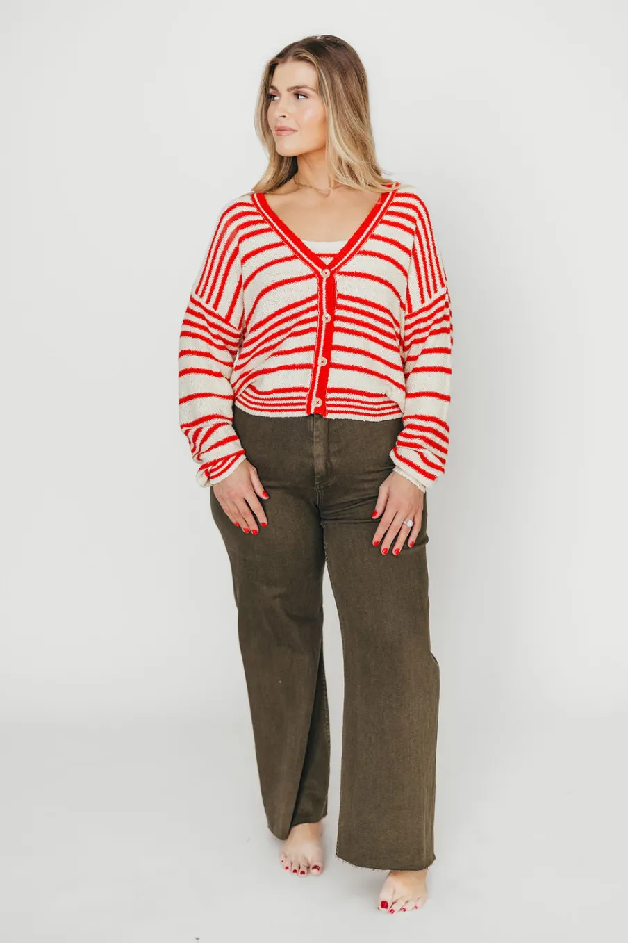Clearance Worth Collective Corin Straight Wide Leg Denim Pants in Faded Olive