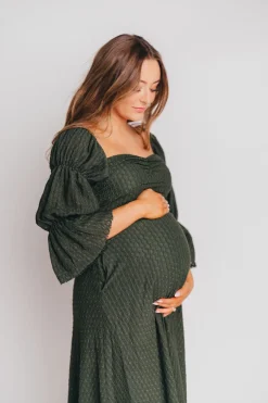 Fashion Worth Collective Corrine Maxi Dress with Pockets in Hunter Green