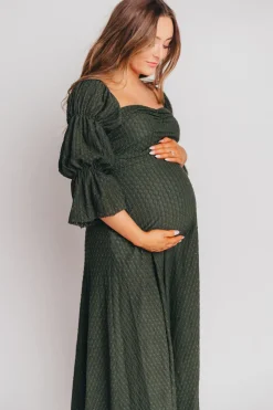 Fashion Worth Collective Corrine Maxi Dress with Pockets in Hunter Green