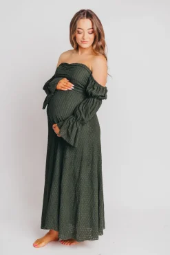 Fashion Worth Collective Corrine Maxi Dress with Pockets in Hunter Green