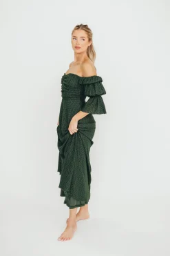 Fashion Worth Collective Corrine Maxi Dress with Pockets in Hunter Green
