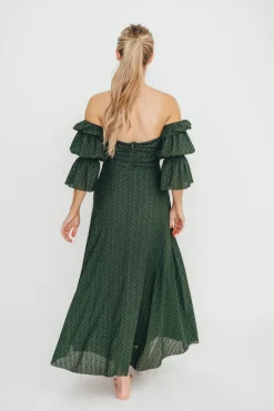Fashion Worth Collective Corrine Maxi Dress with Pockets in Hunter Green
