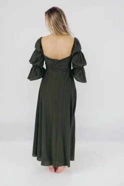 Fashion Worth Collective Corrine Maxi Dress with Pockets in Hunter Green