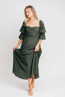 Fashion Worth Collective Corrine Maxi Dress with Pockets in Hunter Green