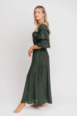 Fashion Worth Collective Corrine Maxi Dress with Pockets in Hunter Green
