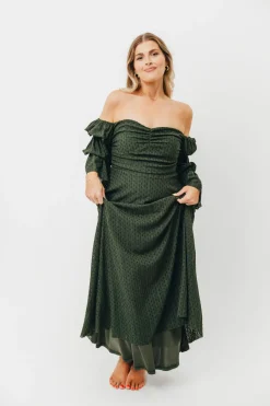 Fashion Worth Collective Corrine Maxi Dress with Pockets in Hunter Green