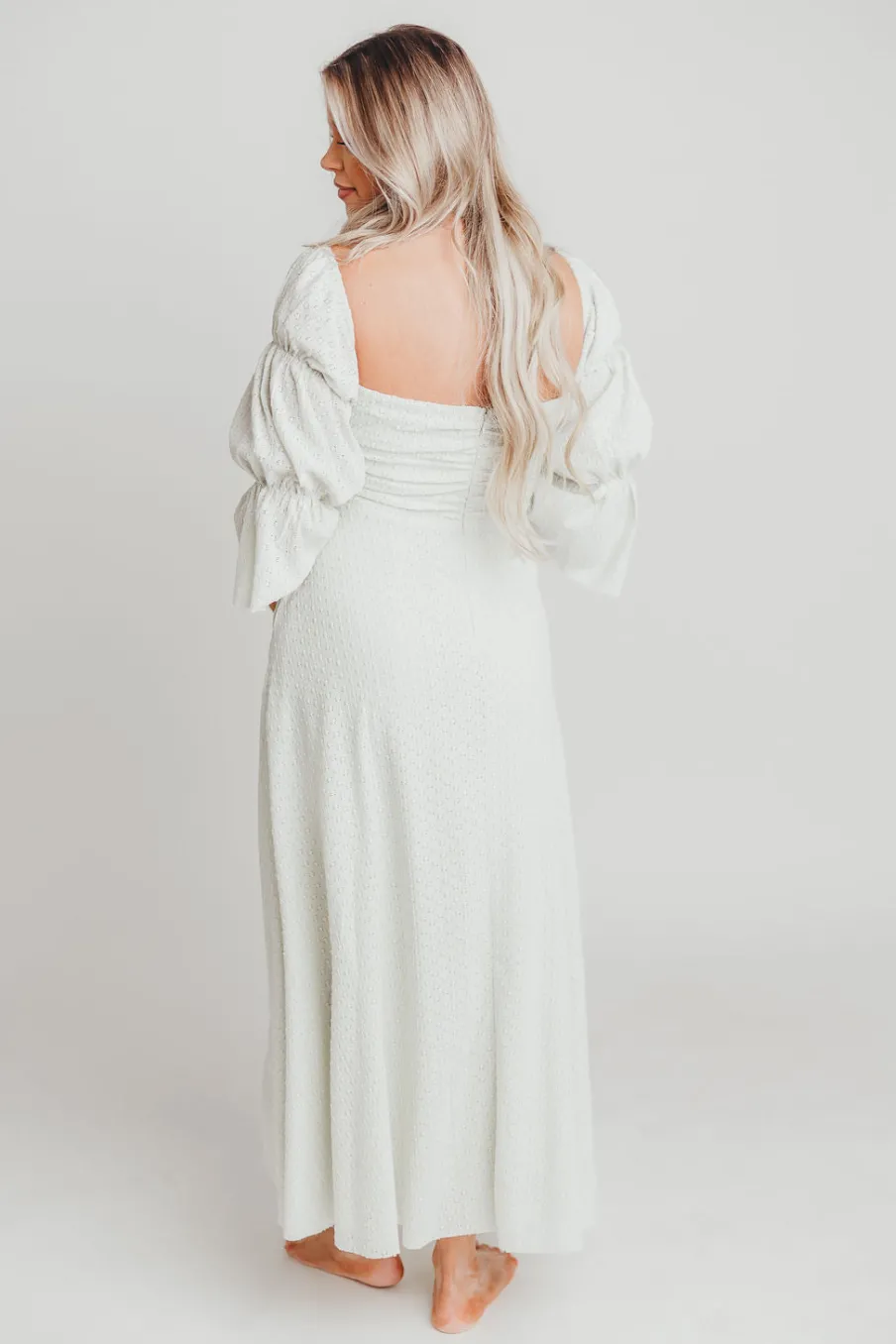 Fashion Worth Collective Corrine Tiered Sleeve Maxi Dress with Pockets in Mint - Bump Friendly